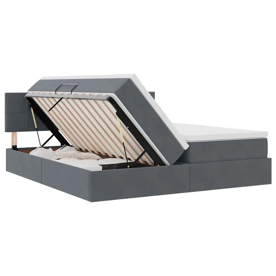 Lit de Rangement avec matelas Gris foncé 90 x 200 cm - 7