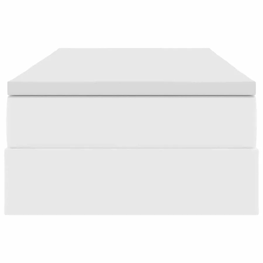 Lit avec rangement et matelas Blanc 90 x 190 cm Simili cuir - 7