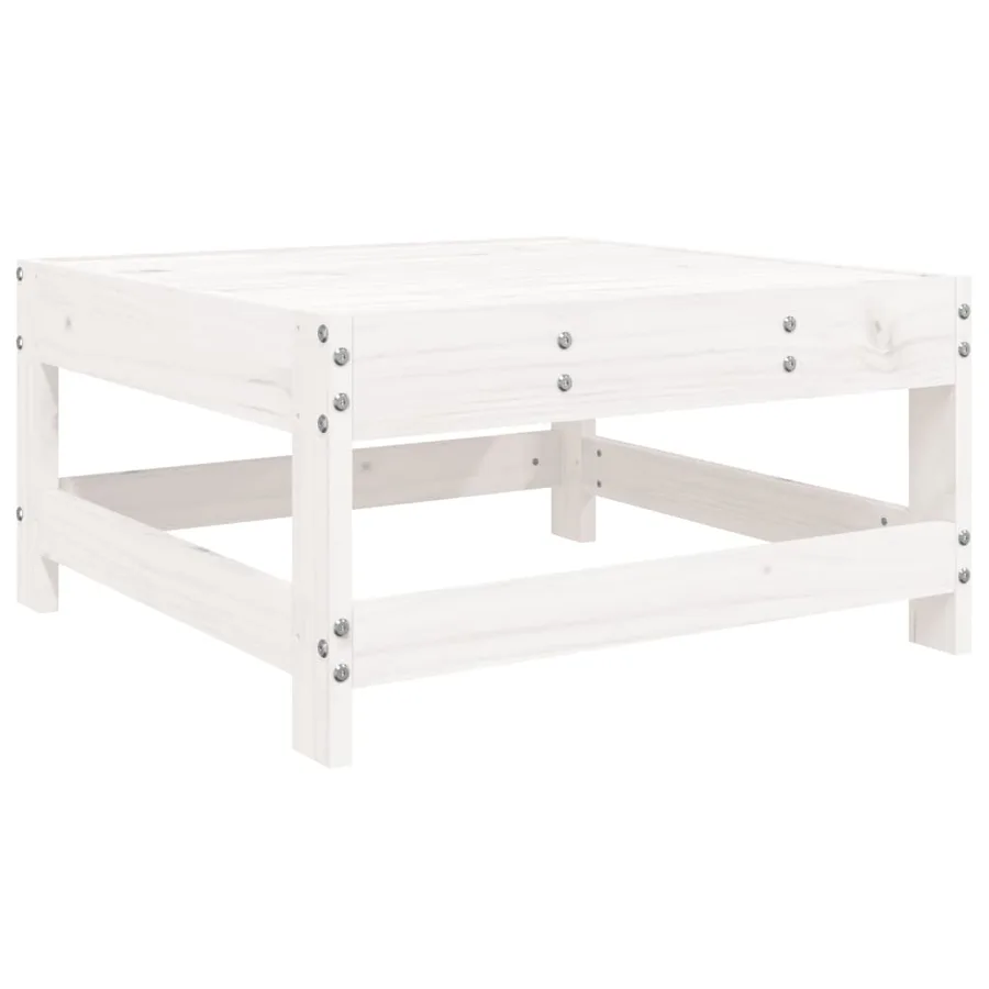 Salon de jardin 8 pcs Blanc Bois de pin massif - 5
