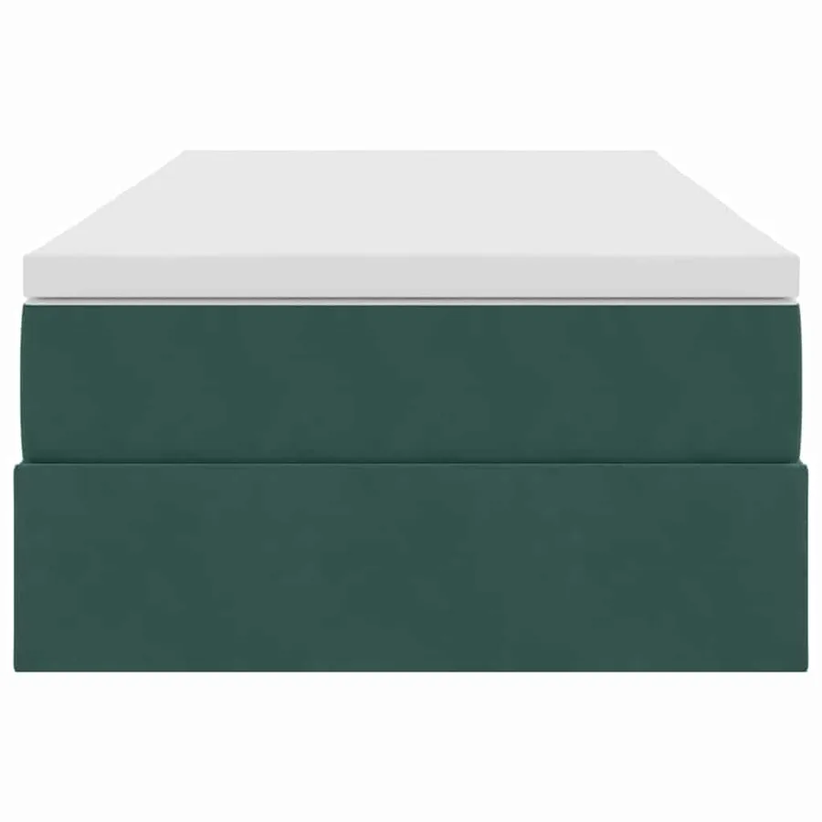 Lit avec rangement et matelas Vert foncé 90 x 190 cm Velours - 7