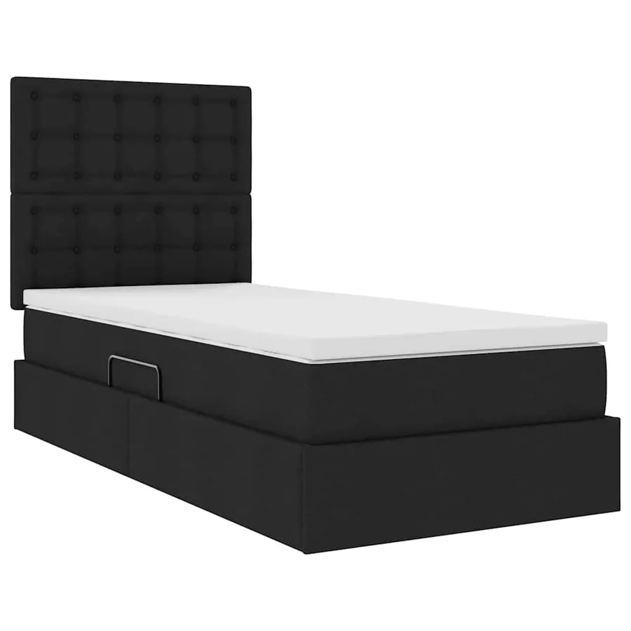 Lit de rangement LED avec matelas Noir 90 x 190 cm Tissu - 6
