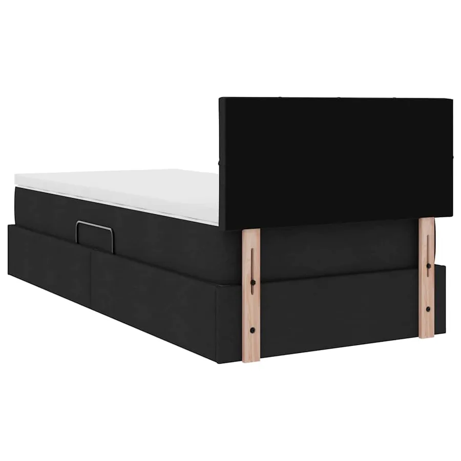 Lit avec rangement et matelas avec matelas Noir 100 x 200 cm - 11