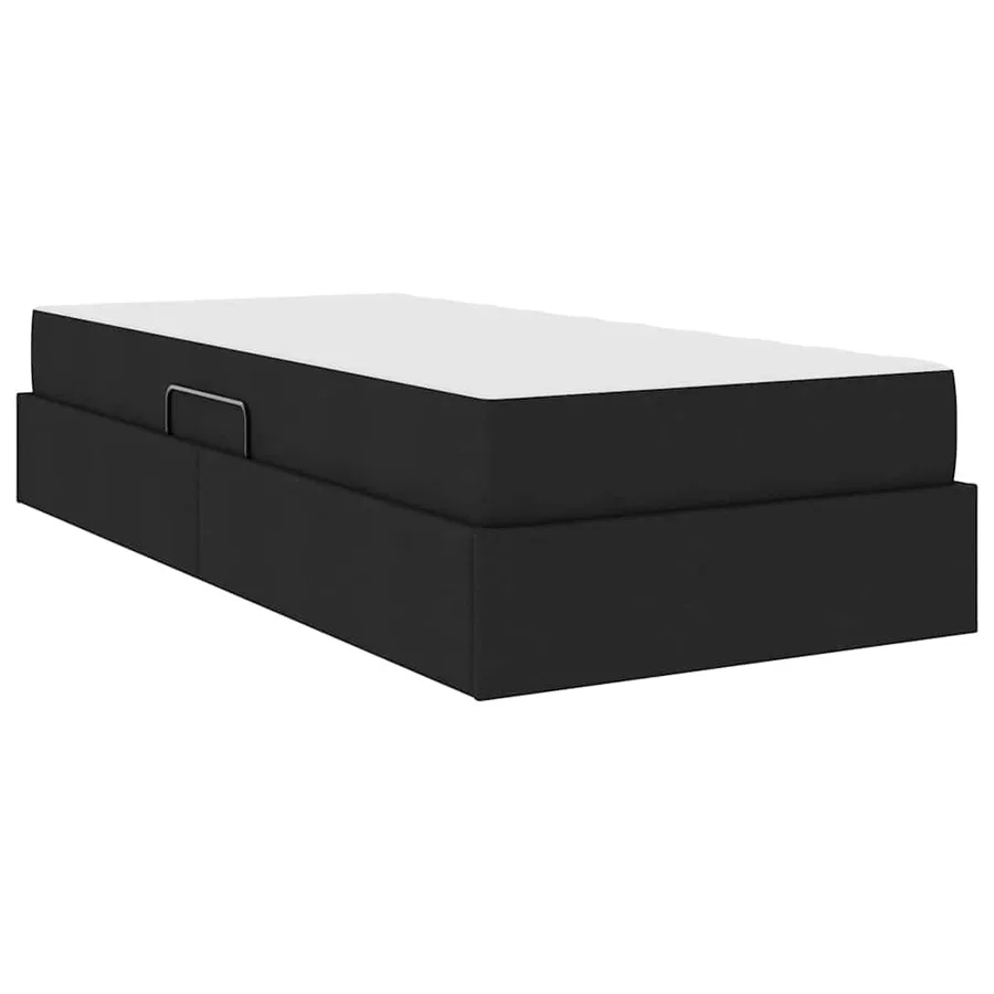 Lit avec rangement et matelas Noir 100 x 200 cm Polyester - 5