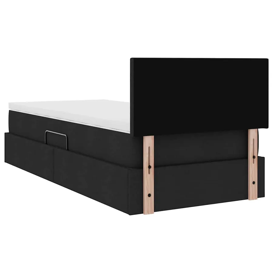 Lit avec rangement et matelas avec matelas Noir 100 x 200 cm - 11