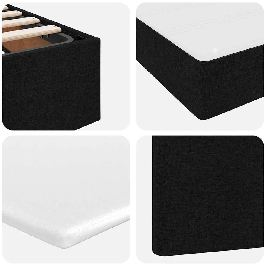 Lit avec rangement et matelas avec matelas Noir 100 x 200 cm - 12