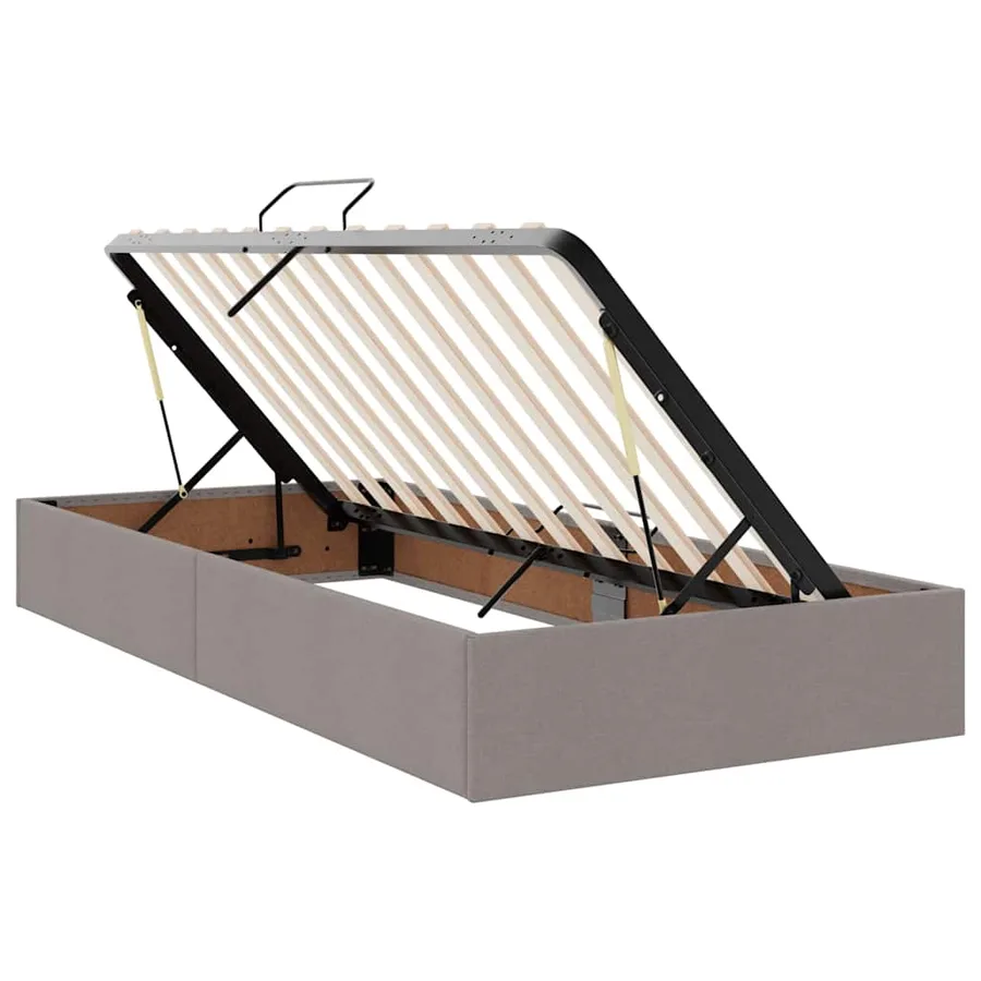 Lit avec rangement et matelas Taupe 90 x 200 cm Polyester - 6