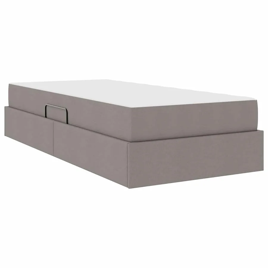 Lit avec rangement et matelas Taupe 90 x 200 cm Polyester - 8