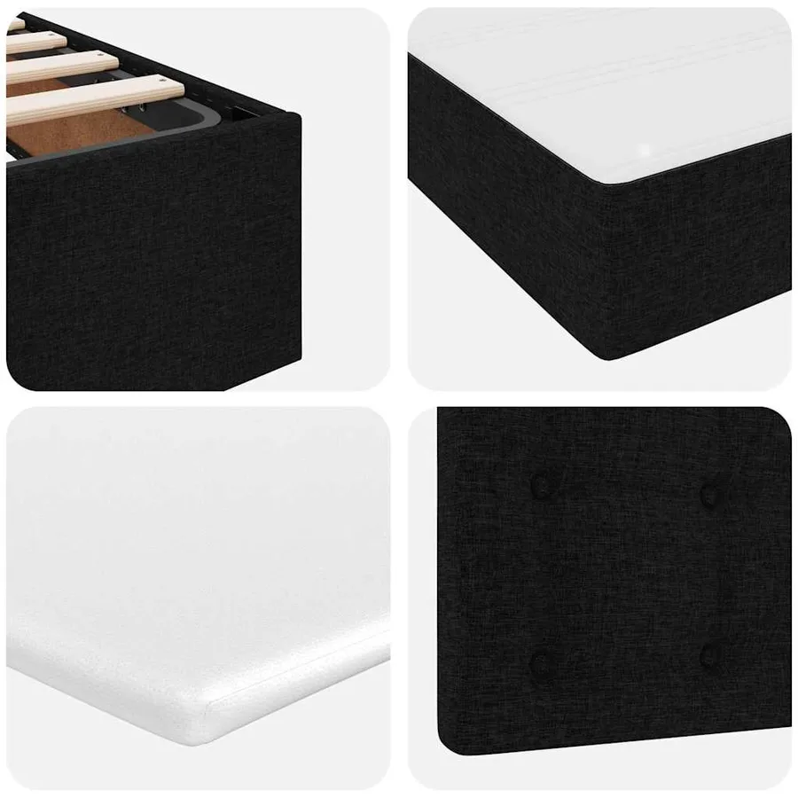 Lit de Rangement Noir 200 x 200 cm Cuir synthétique - 13