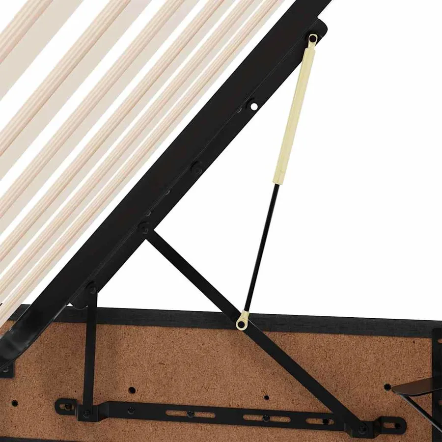 Lit de Rangement Noir 200 x 200 cm Cuir synthétique - 14