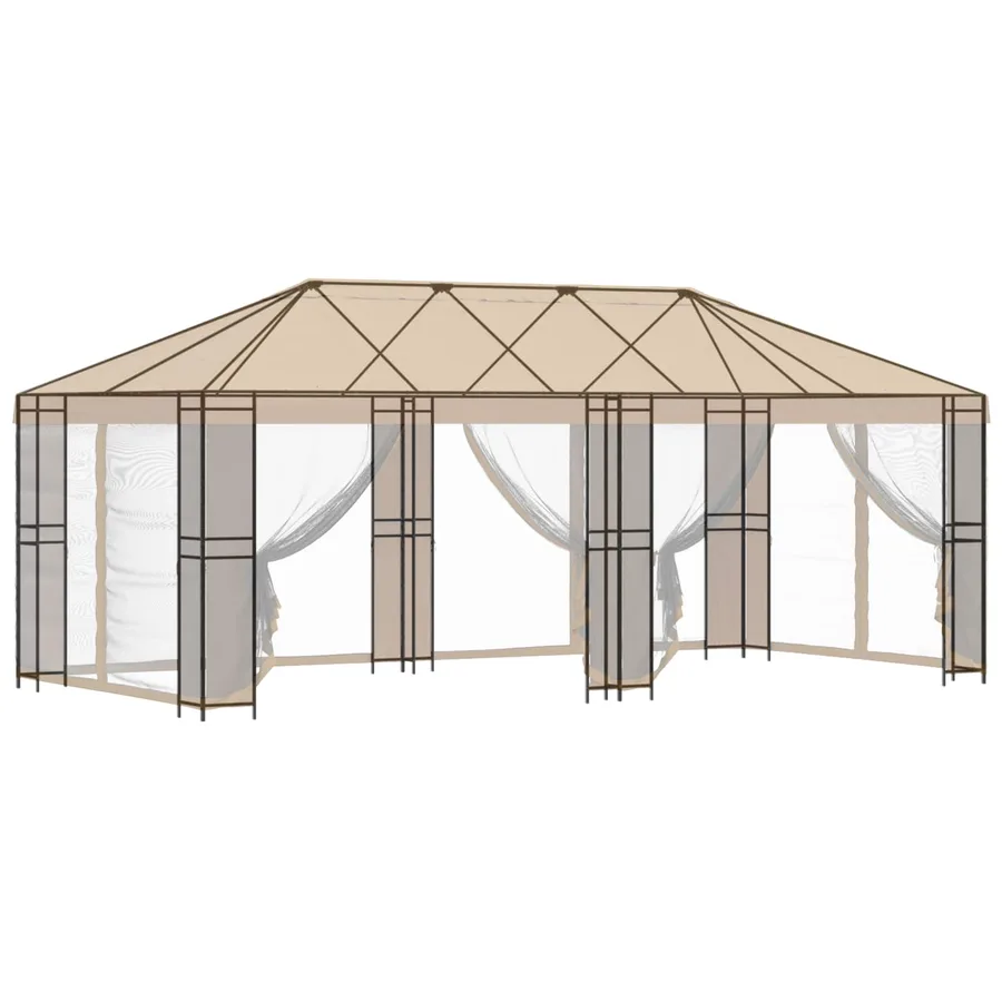 Cadre de Gazebo 6 x 3 m Noir Acier - 3