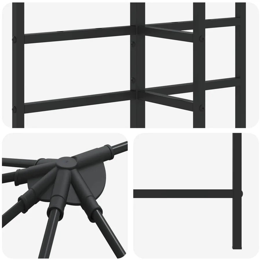 Cadre de Gazebo 6 x 3 m Noir Acier - 6