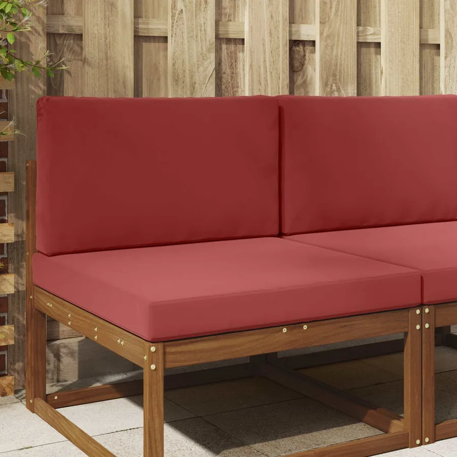 Coussin de canapé d'extérieur 2 pcs Bordeaux Polyester