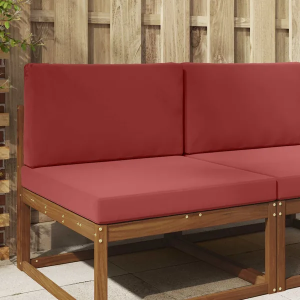 Coussin de canapé d'extérieur 2 pcs Bordeaux Polyester