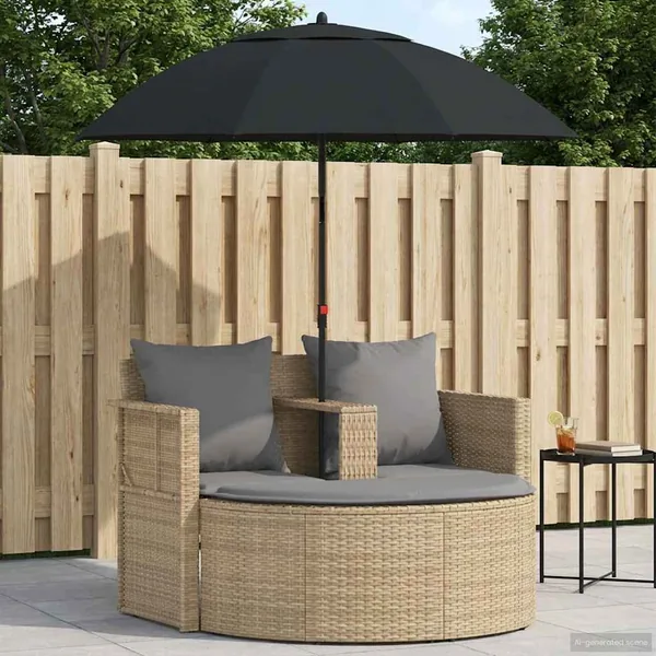 Canapé de jardin 8 pcs Beige et Gris clair polyrotin