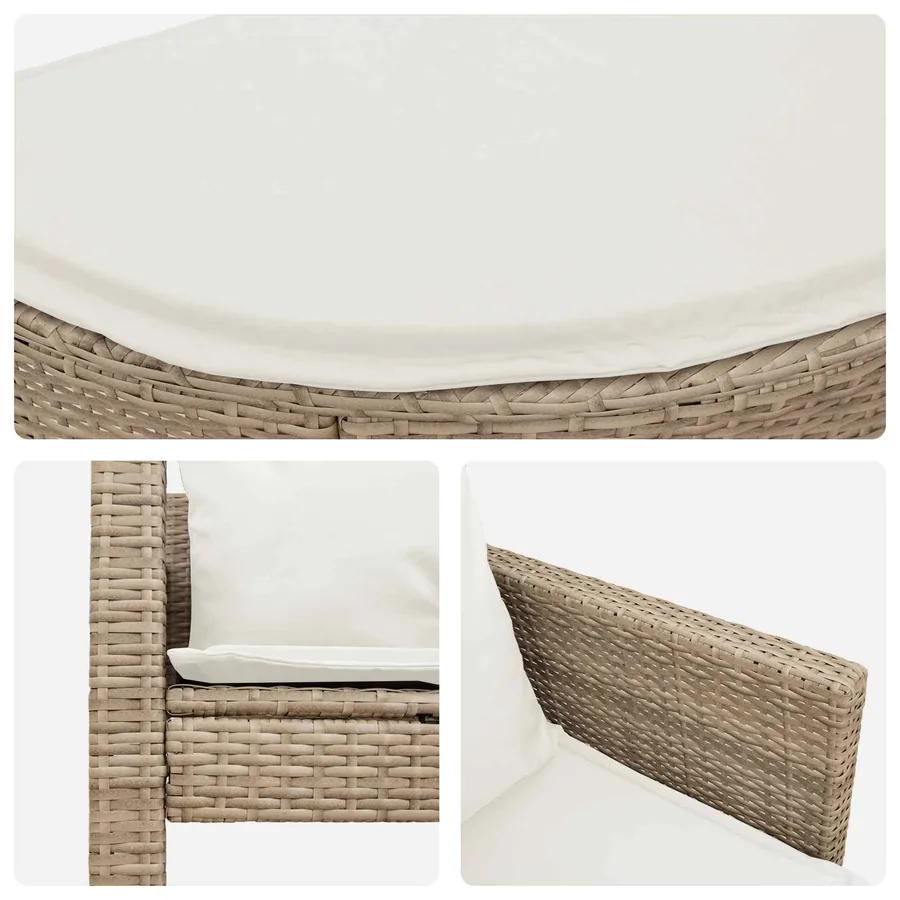 Canapé de jardin 8 pcs Beige et Gris clair polyrotin - 37