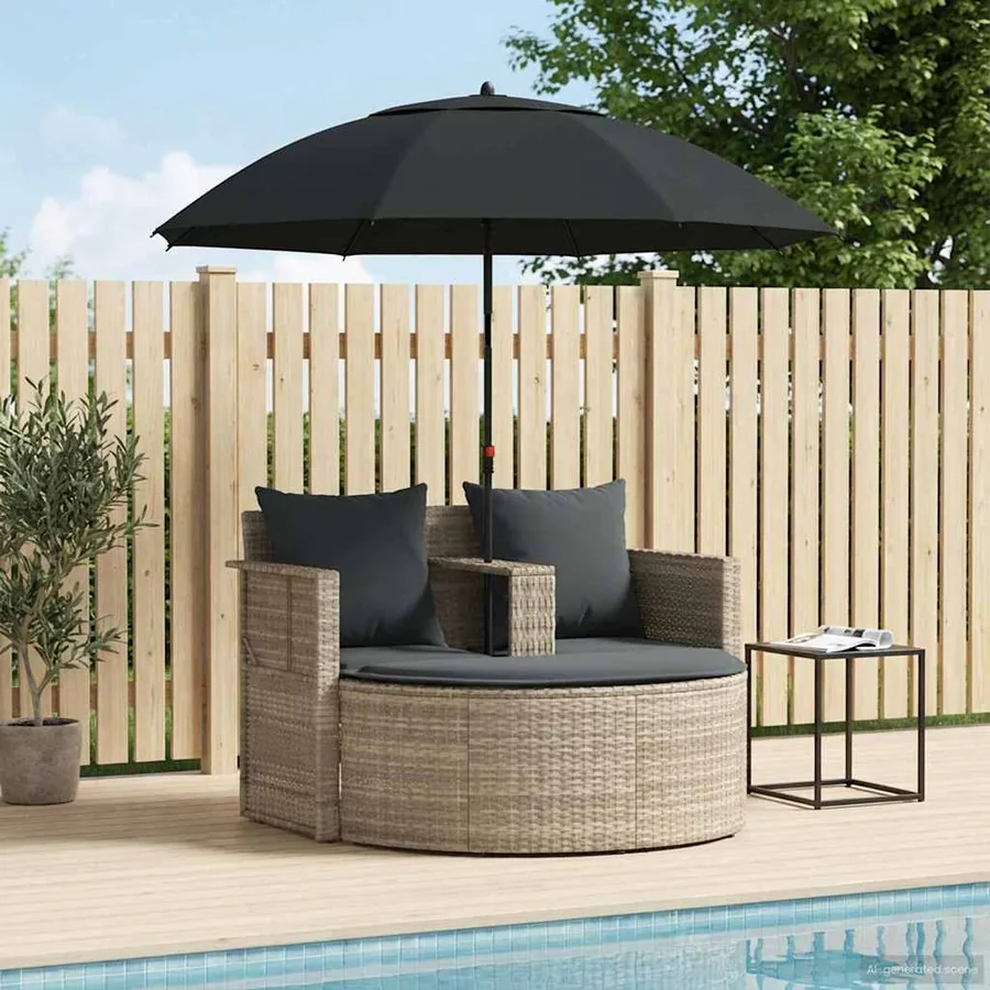 Canapé de jardin 8 pcs Beige et Gris clair polyrotin - 46