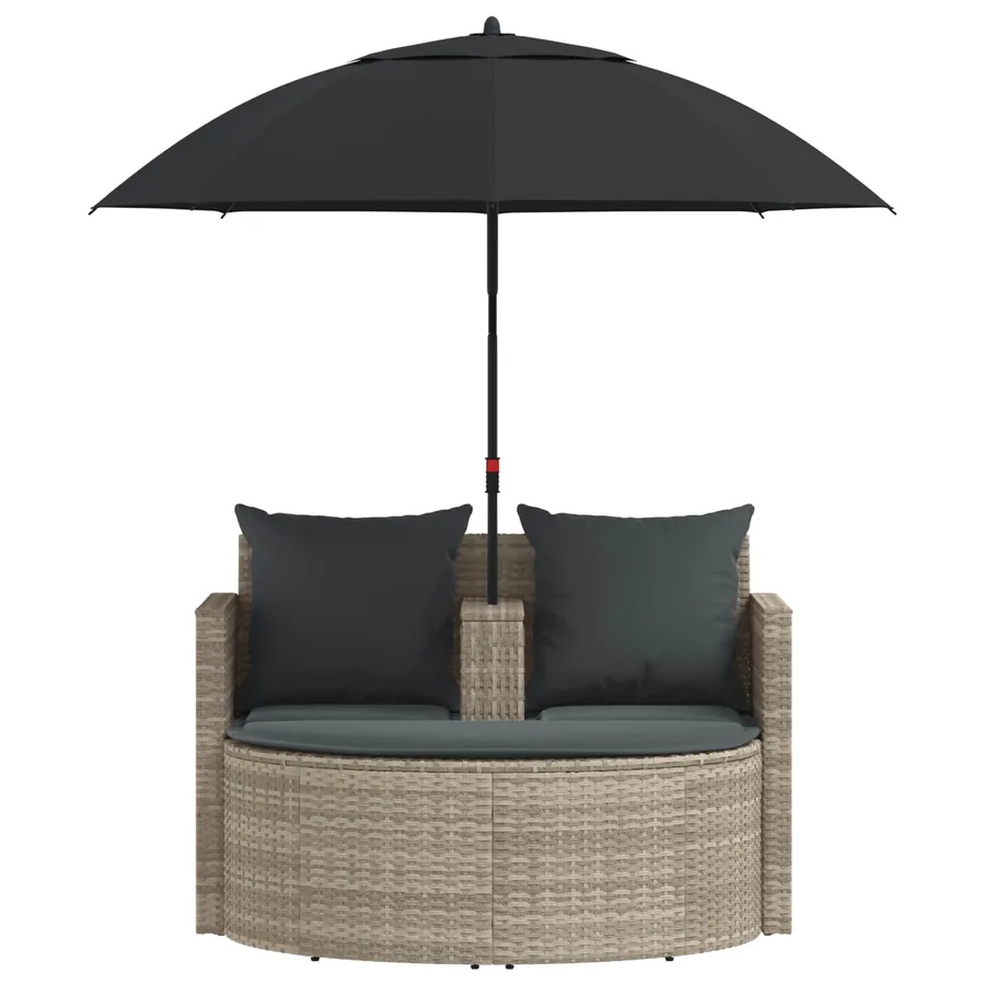 Canapé de jardin 8 pcs Beige et Gris clair polyrotin - 52