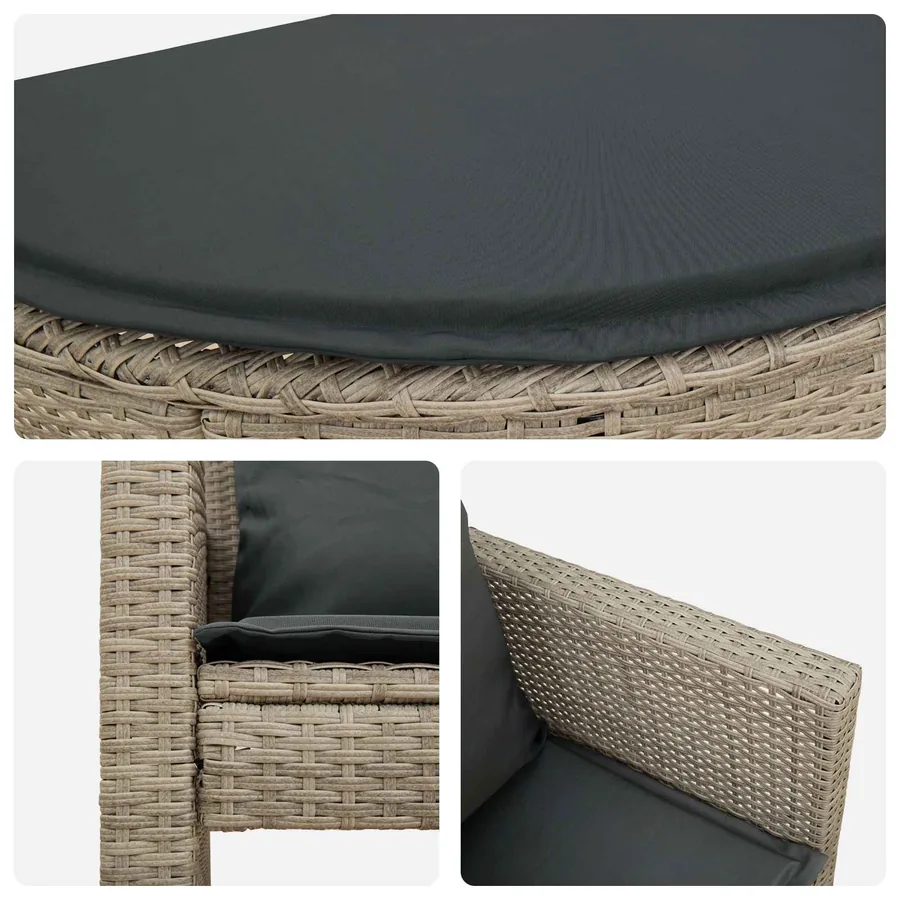 Canapé de jardin 8 pcs Beige et Gris clair polyrotin - 53