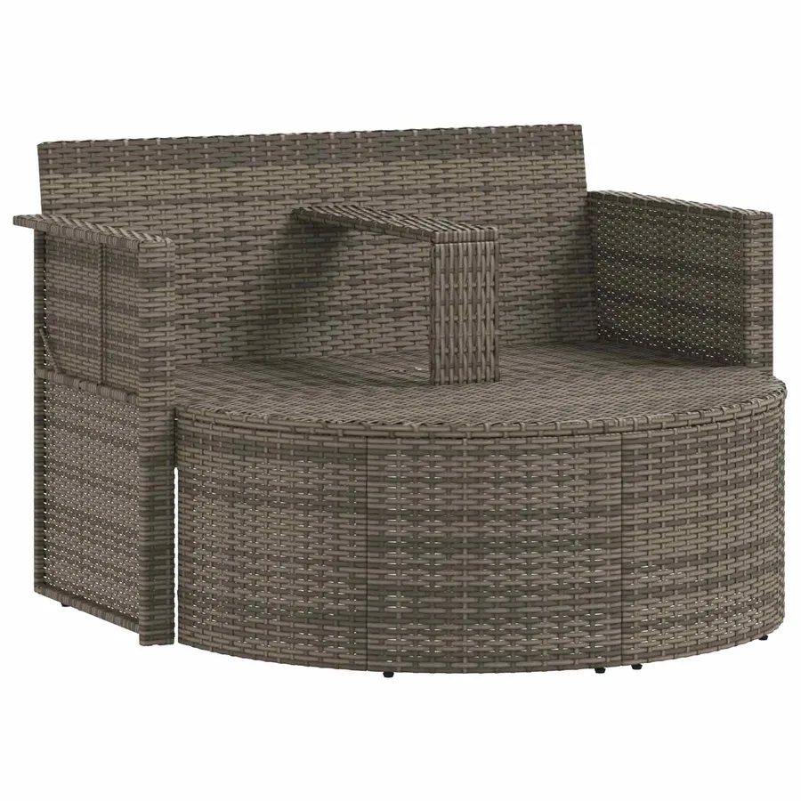 Canapé de jardin 8 pcs Beige et Gris clair polyrotin - 65
