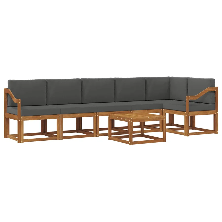 Ensemble de canapés d'extérieur 7 pcs Naturel et Anthracite - 2