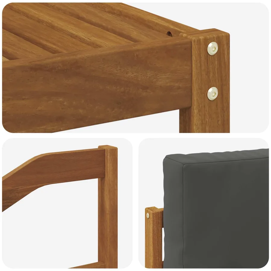 Ensemble de canapés d'extérieur 11 pcs Naturel et Anthracite - 7