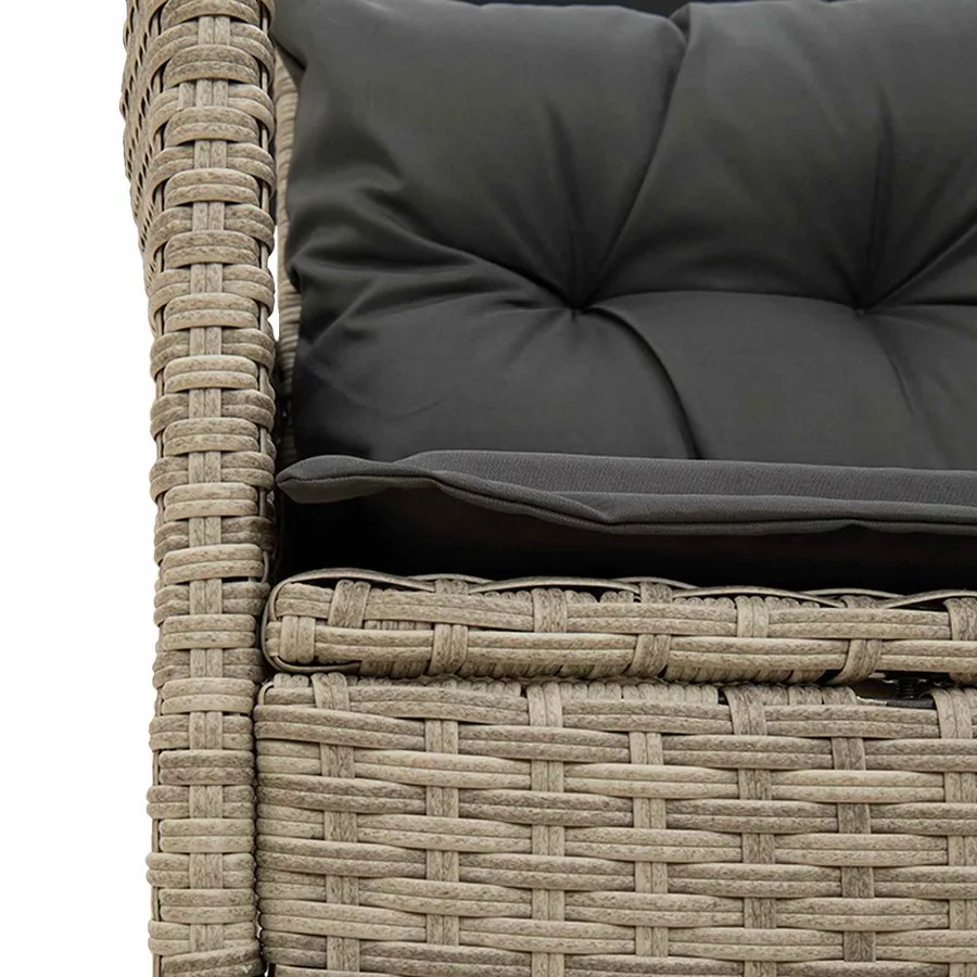 Ensemble de canapé de jardin avec coussin 2 pcs polyrotin - 8