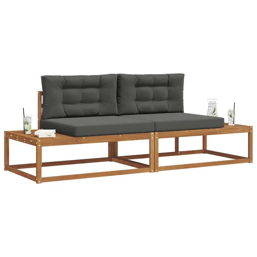Ensemble de canapés d'extérieur Naturel et Anthracite - 3
