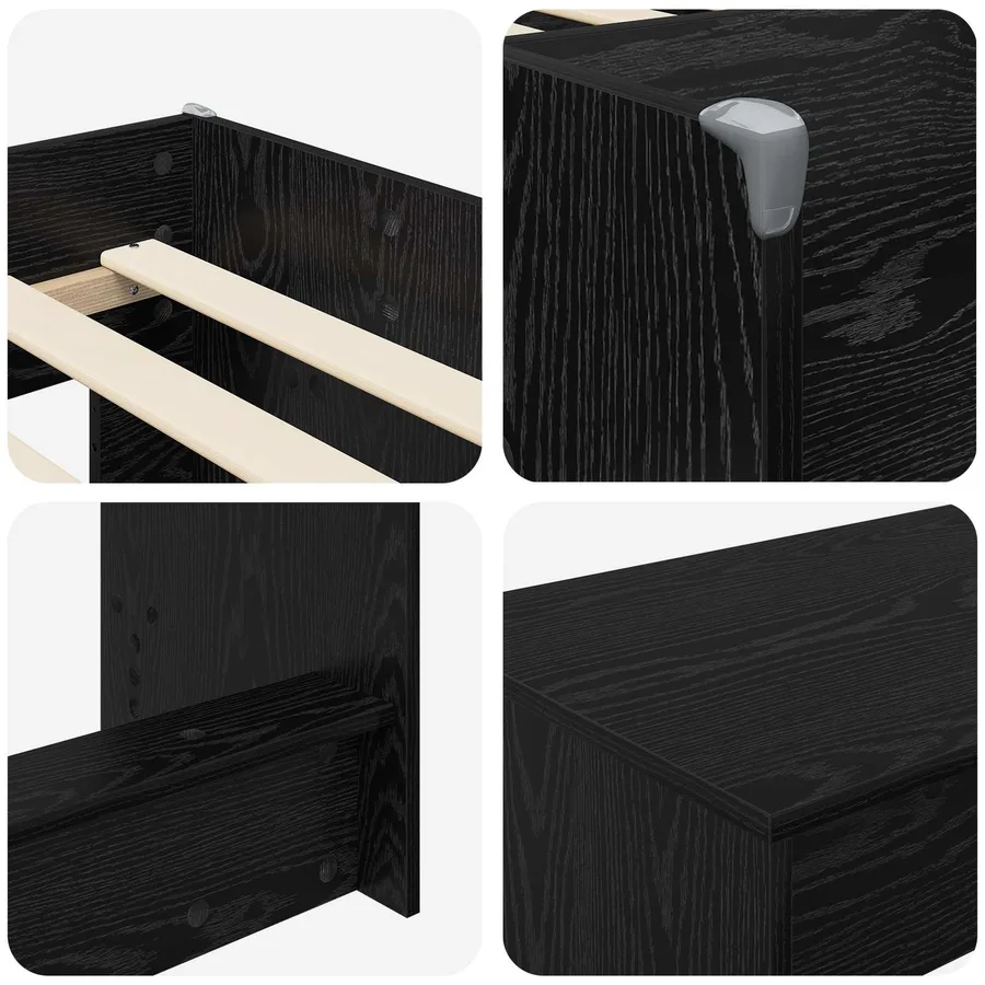 Lit haut pour enfants avec bureau Chêne noir 80 x 200 cm - 6
