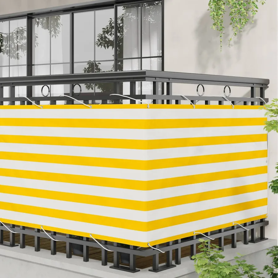 Écran de balcon Jaune et blanc 90 x 200 cm - 3