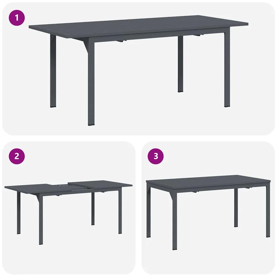 Ensemble de salle à manger pour jardin 7 pcs Anthracite - 10