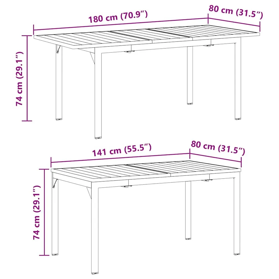 Ensemble de salle à manger pour jardin 7 pcs Anthracite - 11