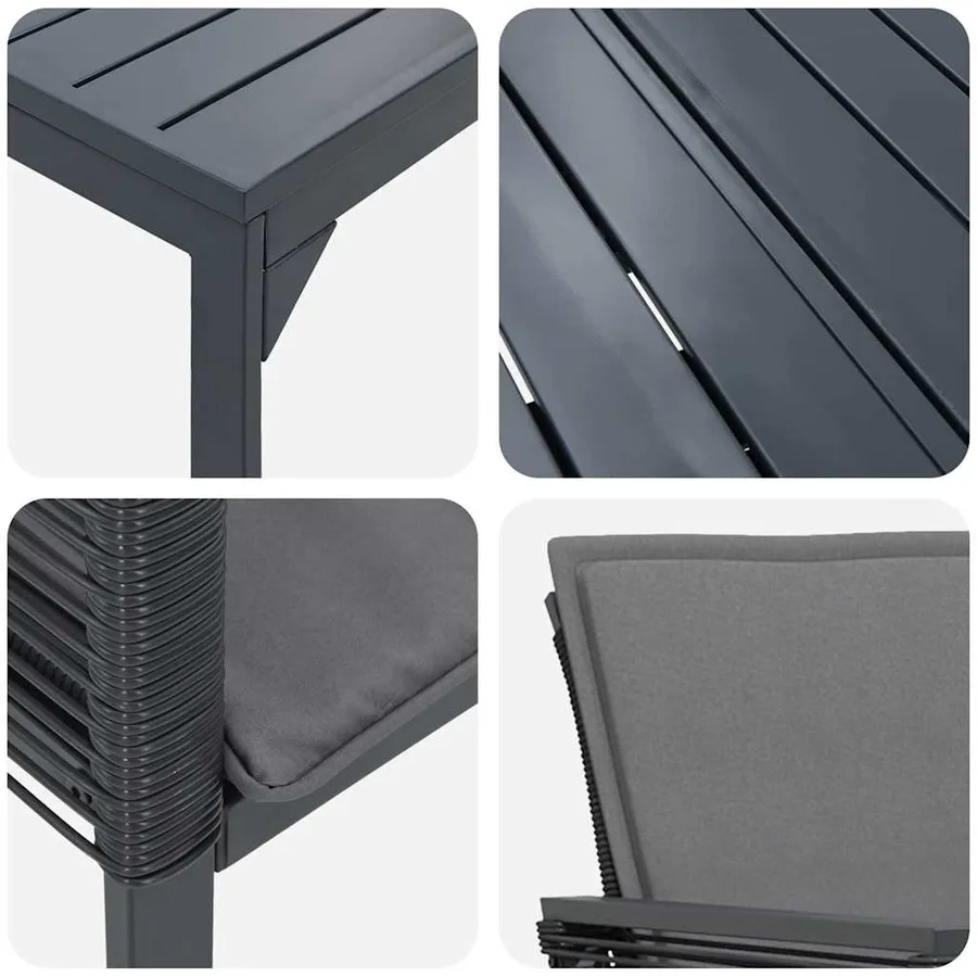 Ensemble de salle à manger pour jardin 7 pcs Anthracite - 9