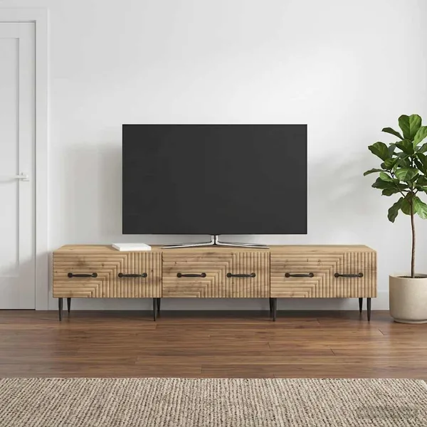 Meuble TV 147 x 34,5 x 30 cm Chêne artisanal Bois d'ingénierie