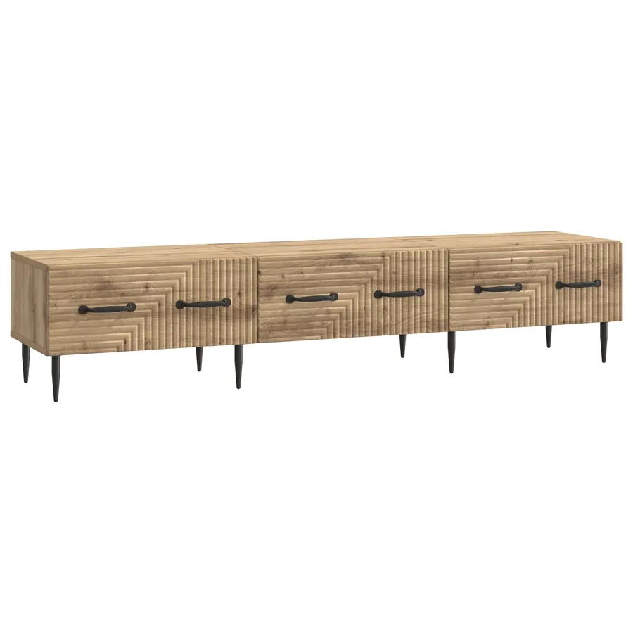 Meuble TV 147 x 34,5 x 30 cm Chêne artisanal Bois d'ingénierie - 2