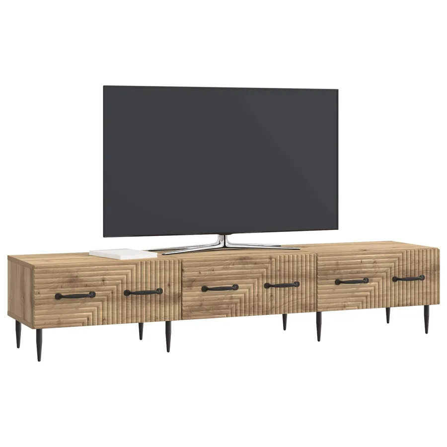 Meuble TV 147 x 34,5 x 30 cm Chêne artisanal Bois d'ingénierie - 3