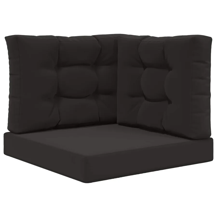Coussin de canapé d'extérieur 3 pcs Noir Polyester - 2