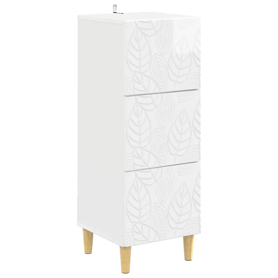 Armoire à tiroirs Blanc brillant 33 x 34,5 x 90 cm - 2