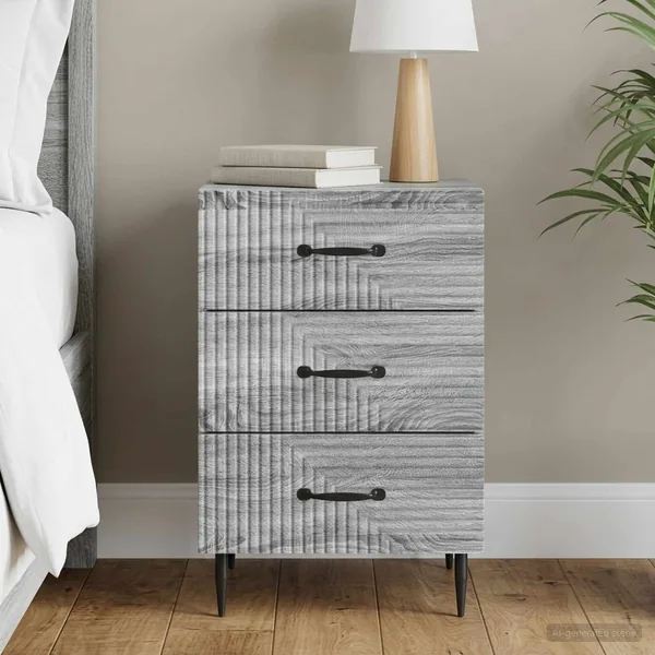 Cabinet de chevet avec tiroir Sonoma gris 43 x 41 x 66,5 cm