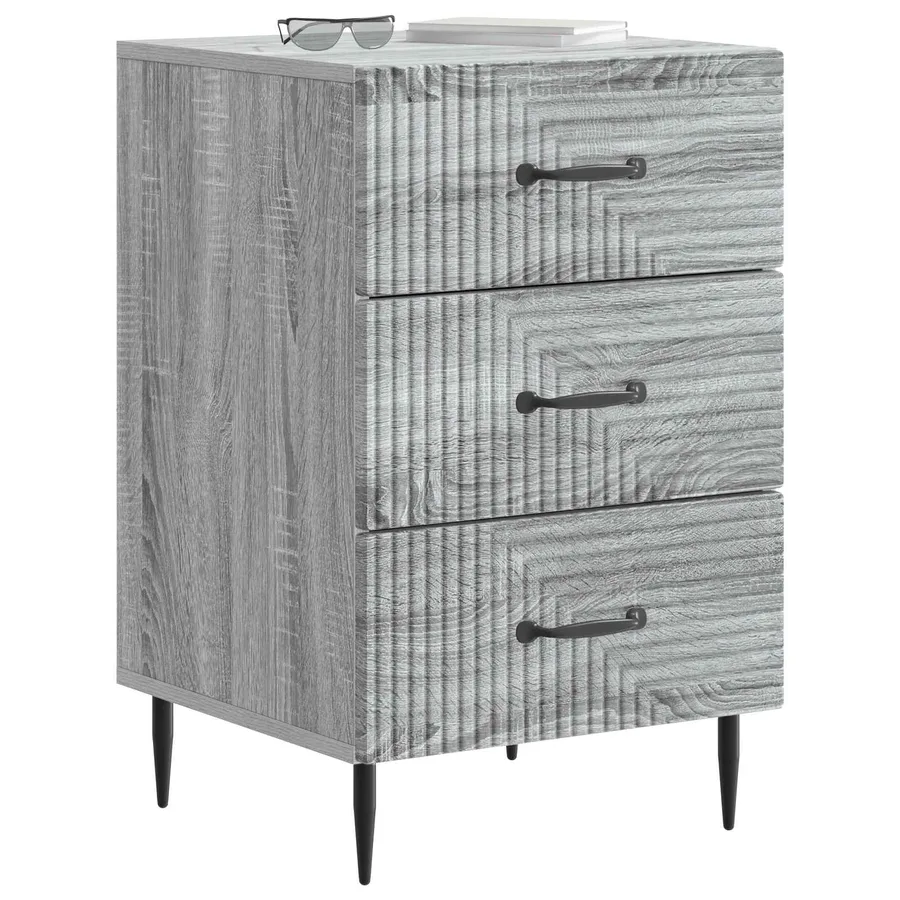Cabinet de chevet avec tiroir Sonoma gris 43 x 41 x 66,5 cm - 3