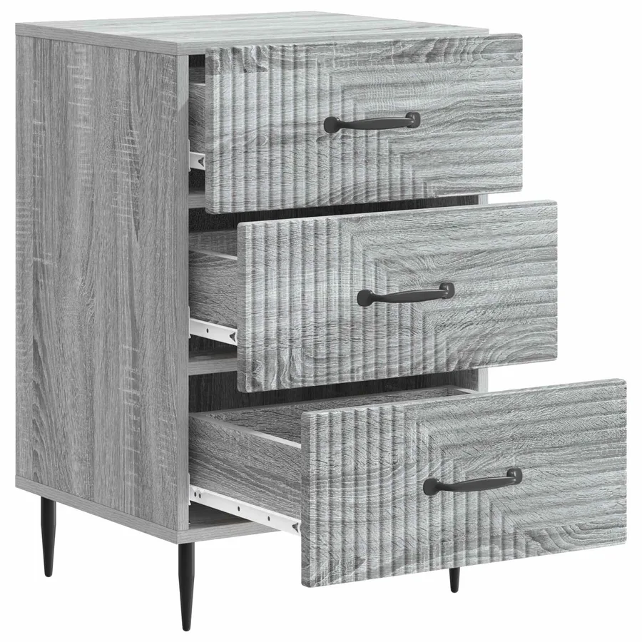 Cabinet de chevet avec tiroir Sonoma gris 43 x 41 x 66,5 cm - 4