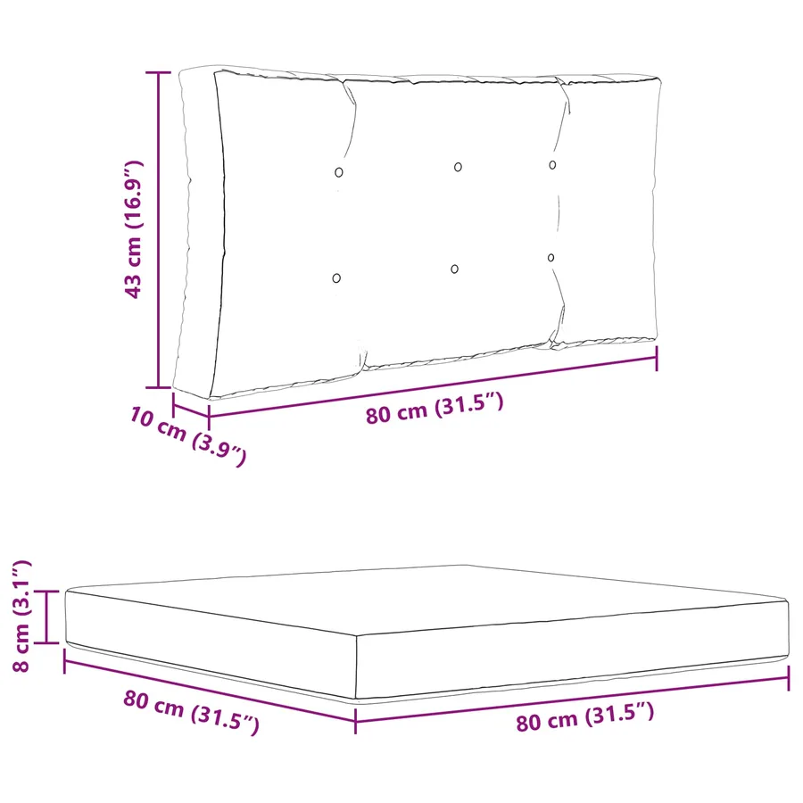 Coussin de canapé d'extérieur 2 pcs coloré Polyester - 8