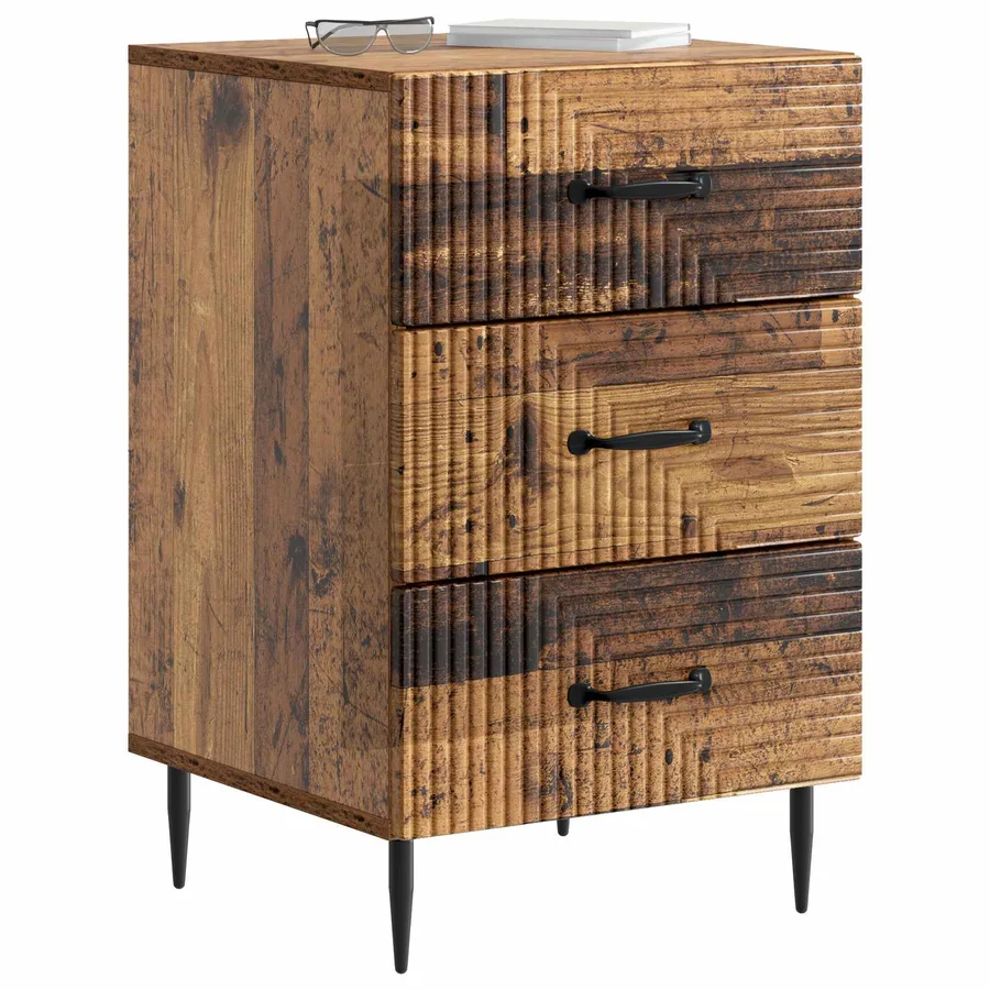 Cabinet de chevet avec tiroir Bois ancien 43 x 41 x 66,5 cm - 3