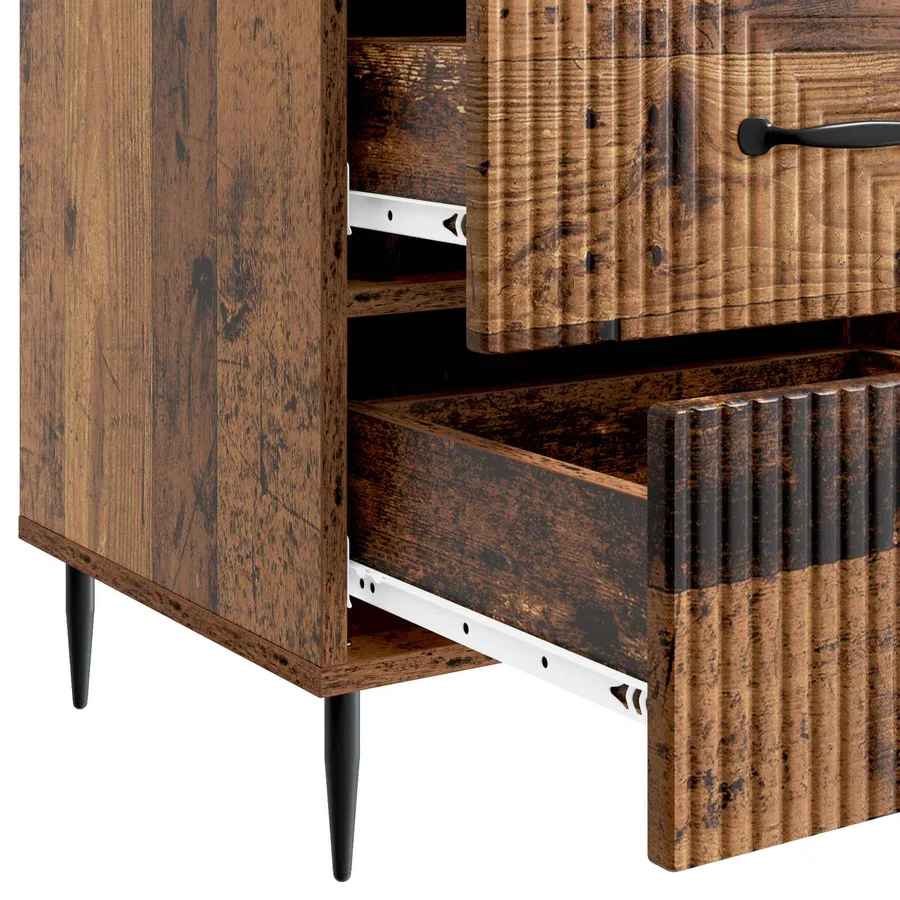 Cabinet de chevet avec tiroir Bois ancien 43 x 41 x 66,5 cm - 9