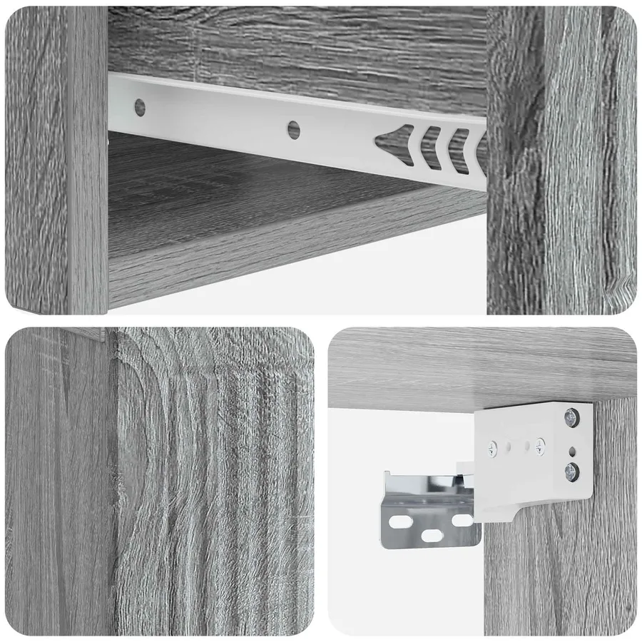 Cabinet de chevet avec tiroir Sonoma gris 49 x 34,5 x 20 cm - 8
