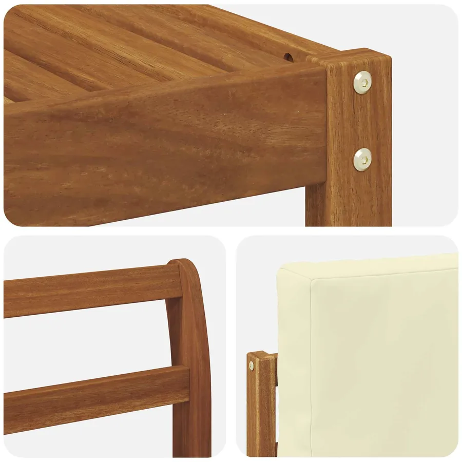 Ensemble de canapés d'extérieur 8 pcs Naturel et Crème - 7