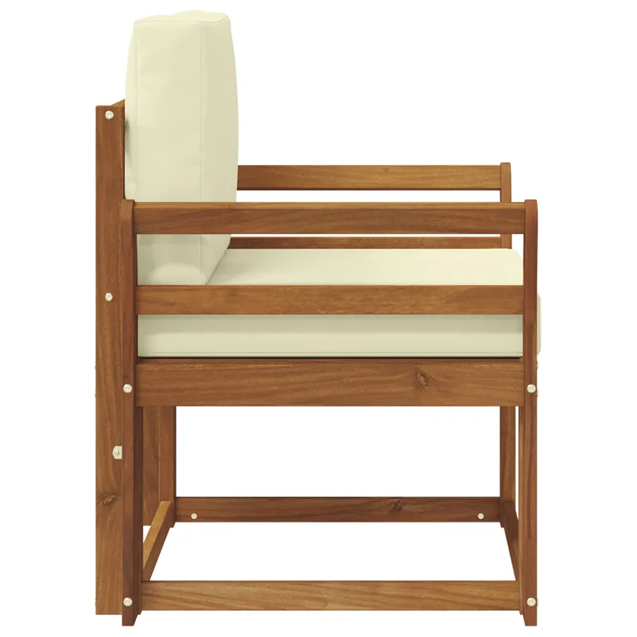 Canapé d’extérieur Bois d'acacia massif et polyester Naturel - 4