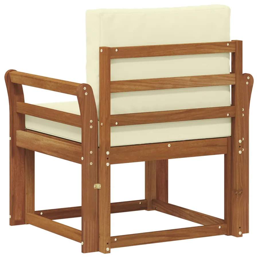 Canapé d’extérieur Bois d'acacia massif et polyester Naturel - 5