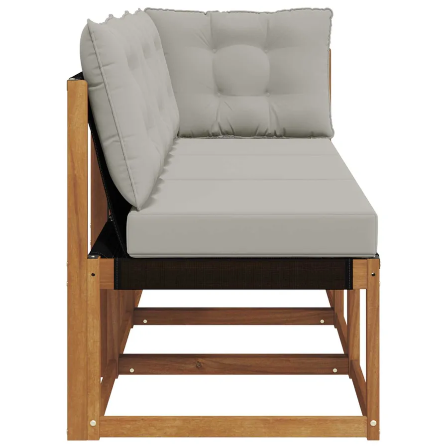 Canapé d’extérieur milieu et coin avec coussin 3 Pièce Naturel - 6