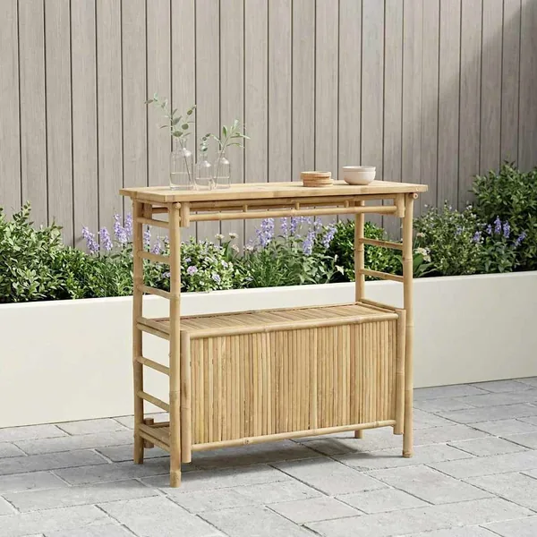 Table de bar extérieure Naturel 110 x 50 x 105 cm Bambou