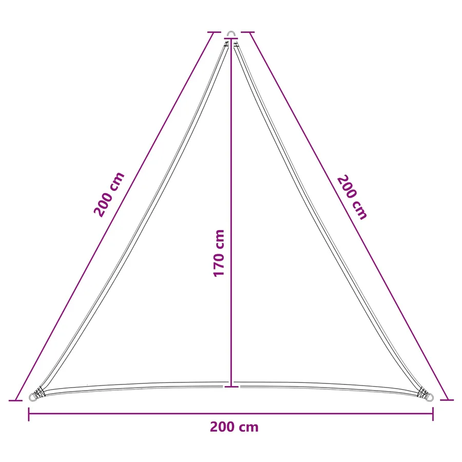 Voile d'ombre 2 x 2 x 2 m HDPE - 5